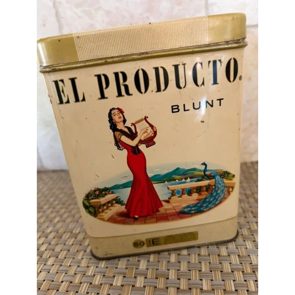 Vintage el producto cigar  canister  tin read description